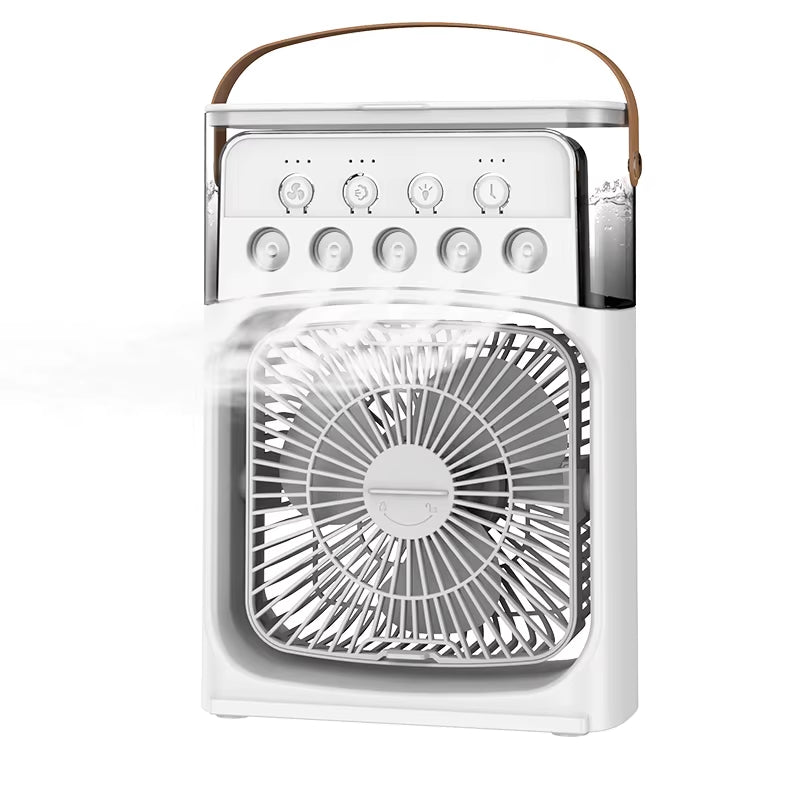 Portable Humidifier Fan Air Conditioner Household Small Air Cooler Hydrocooling Portable Air Adjustment for Office 3 Speed Fan